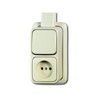 AP combinatie wandcontactdoos wis + plaat ap opbouw beige IP20 2CKA001642A0157