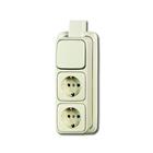 AP combinatie wandcontactdoos + ra wis + plaat opbouw beige IP20 2CKA001686A0014