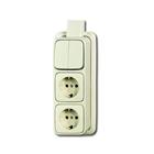 AP combinatie wandcontactdoos + ra serie + plaat opbouw beige IP20 2CKA001686A0015