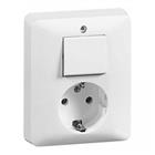 combinatie wandcontactdoos + ra 2-p half opbouw inbouw wit IP20 00239421