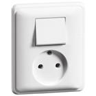 combinatie wandcontactdoos zonder ra universele schakelaar 2-p inbouw wit IP20 00238721