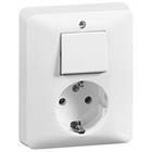 combinatie wandcontactdoos + ra 2-p half opbouw inbouw crÃ¨mewit (elektrowit) IP20 00246521