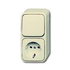 AP combinatie wandcontactdoos + ra wis ap opbouw beige IP20 2CKA001641A0182