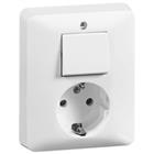 combinatie wandcontactdoos + ra wissel inbouw crÃ¨mewit (elektrowit) IP20 00246621