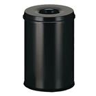 Brandwerende afvalbak Manutan - 20 l tot 110 l - Zwart of grijs