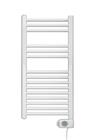 Zehnder Aura elektrische handdoekradiator 1000W, D-profiel stralingsbuis, schakelklok, hxbxd 1466x600x30mm, glans wit