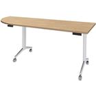 Tafel Idora 200x80 cm hoek links, witte voet