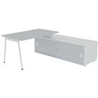 Bureau met schuifdeurkast 140x80 cm - Quadrifoglio