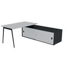 Bureau met schuifdeurkast 140x80 cm - Quadrifoglio