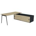 Bureau met schuifdeurkast 180x80 cm - Quadrifoglio