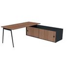 Bureau met schuifdeurkast 180x80 cm - Quadrifoglio