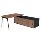 Bureau met schuifdeurkast 140x80 cm - Quadrifoglio