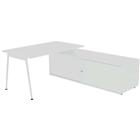 Bureau met schuifdeurkast 140x80 cm - Quadrifoglio