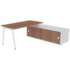 Bureau met schuifdeurkast 160x80 cm - Quadrifoglio