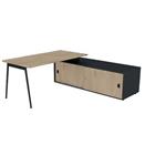 Bureau met schuifdeurkast 160x80 cm - Quadrifoglio