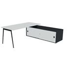 Bureau met schuifdeurkast 180x80 cm - Quadrifoglio