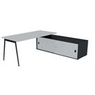 Bureau met schuifdeurkast 180x80 cm - Quadrifoglio