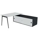 Bureau met schuifdeurkast 140x80 cm - Quadrifoglio