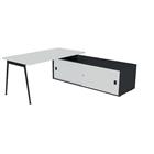 Bureau met schuifdeurkast 160x80 cm - Quadrifoglio