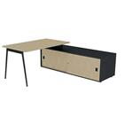 Bureau met schuifdeurkast 140x80 cm - Quadrifoglio