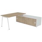 Bureau met schuifdeurkast 160x80 cm - Quadrifoglio