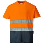 T-shirt Comfort Katoen Tweekleuren Blauw/oranje S173 Portwest