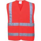 Vest Two Band & Brace Hi-Vis Rood C470 Portwest