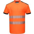 T-shirt Korte Mouw PW3 Hi-Vis Vision Zwart/oranje T181 Portwest