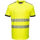 T-shirt Korte Mouw PW3 Hi-Vis Vision Zwart/geel T181 Portwest