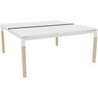 Bureau Bench schuifblad X4 wit met eiken/witte poten