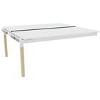 Bureau Bench schuifblad X4 wit met eiken/witte poten