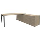 Bureau Steel Direction op poten met 3 laden