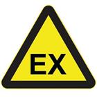 Verkeersbord waarschuwing explosie gevaar