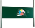 Enkelvlaksbord Softline profiel 19mm, hoogteverstelbaar, kolommen, email groen 120x400 cm