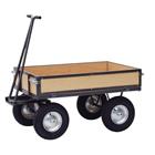 Handtrekwagen met houten wanden - Laadvermogen 500 kg - Plateau 800 x 1200 mm