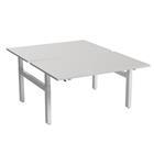 Recht, ergonomisch bureau Bench met zwengel, 2 werkplekken en H-vormig onderstel - Kelli