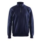 Sweatshirt met halve rits zonder zak 3369 - marineblauw