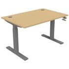 Bureau, in hoogte verstelbaar met hendel 120 x 80 cm EVO