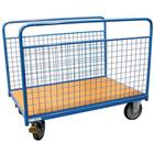 Plateauwagen met antislipmat en 2 gaas zijpanelen - 500kg - FIMM