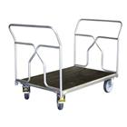 Plateauwagen met antislipmat en 2 buis duwpanelen - 500 kg - FIMM