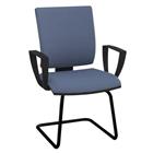 Bezoekersstoel OPTIMA met sledepoot, zwart gelakt, vaste armleuning