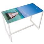 Hoge vergadertafel Easy Office voor 6 personen, kleur: decoratie - Manutan Expert