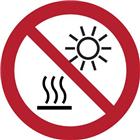 Pictogram Blootstellen aan direct zonlicht of heet oppervlak verboden