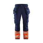 High Vis 4-weg-stretch werkbroek Marineblauw/Oranje - Blåkläder