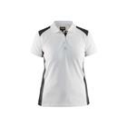 Dames polo piqué White/Dark grey - Blåkläder