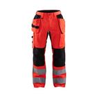 High Vis broek met stretch Rood/Zwart - Blåkläder