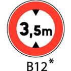 Signaalbord - B12 - Te bepalen maximumhoogte