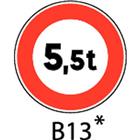 Signaalbord - B13 - Te bepalen maximumgewicht