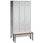 Garderobekast S2000 Classic - Kolombreedte 300 mm - op poten, met bankje - CP