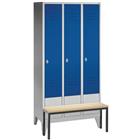 Garderobekast S2000 Classic - Kolombreedte 300 mm - op poten, met bankje - CP